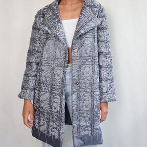 NEW Silver Grey Oversized Peacoat Jacket with Snap Closures - LINED